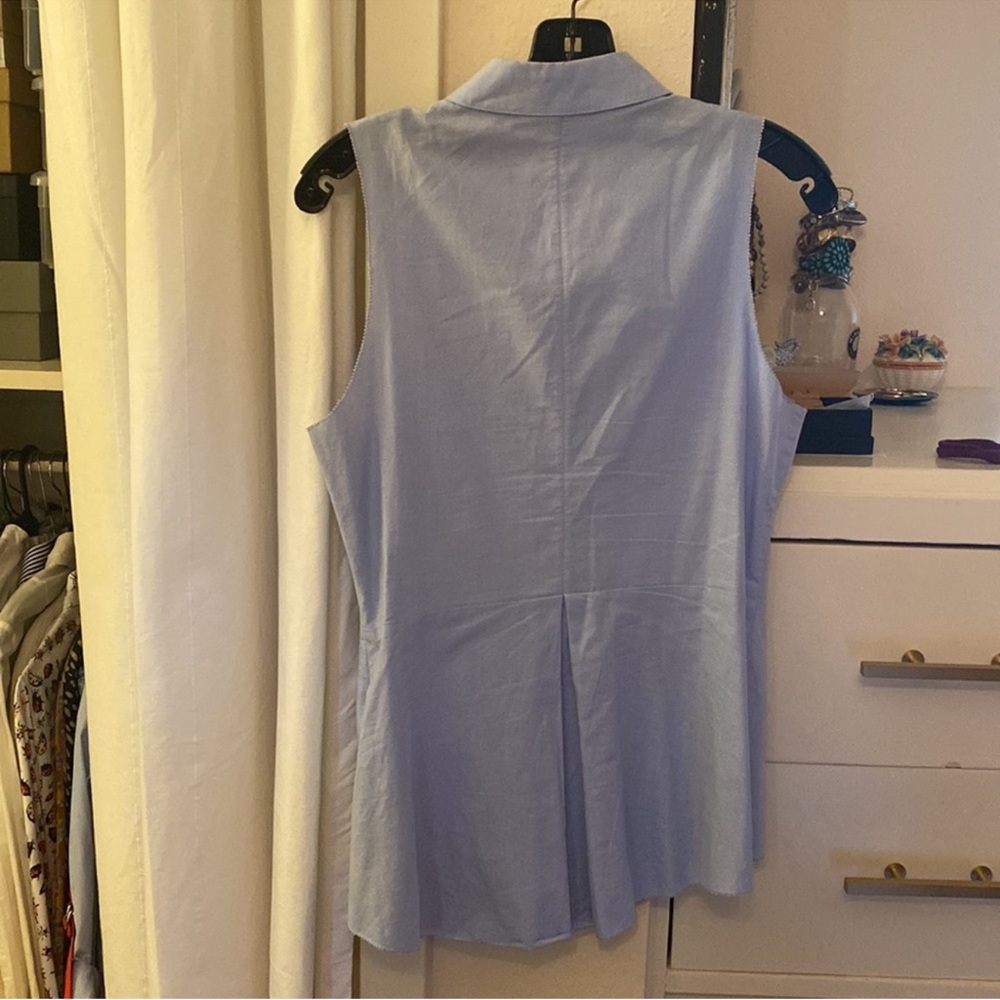 Veronica Beard Sleeveless Blue Button-up top - Picture 6 of 6